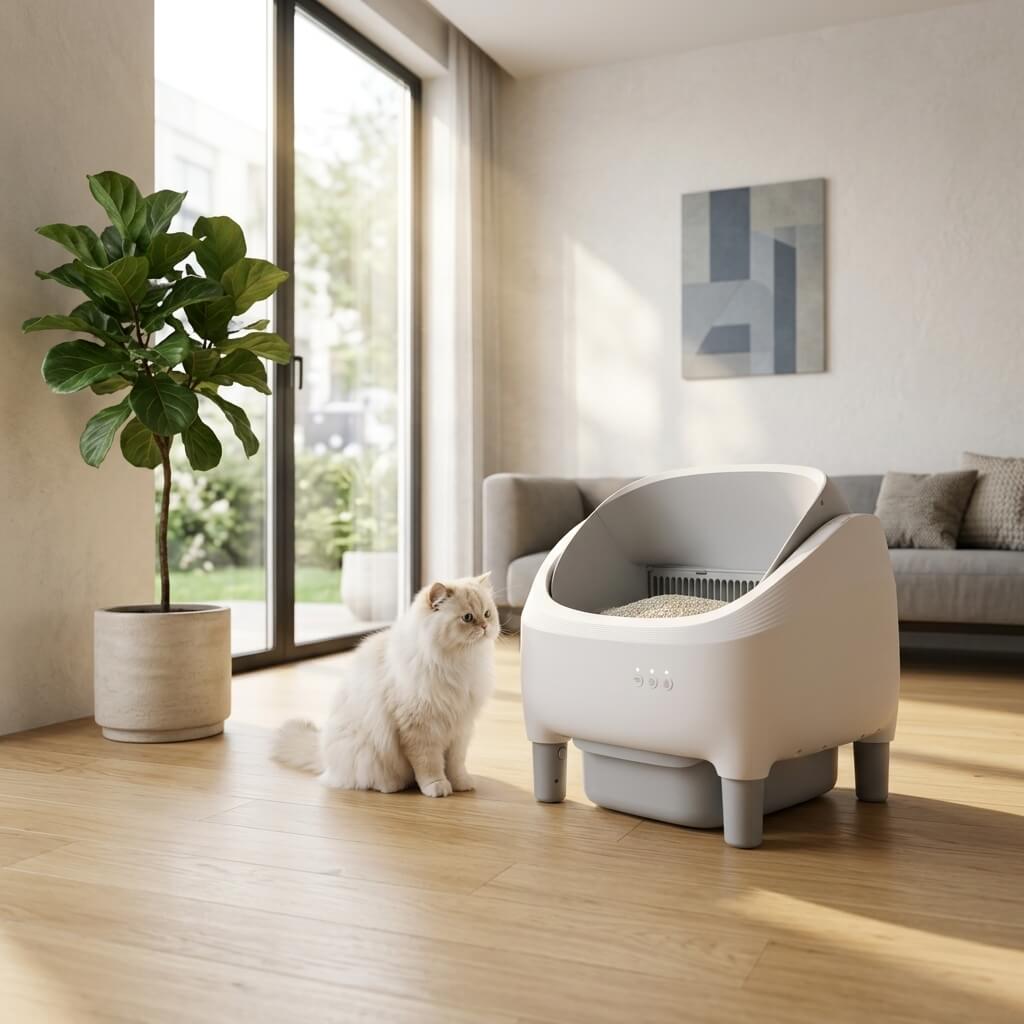 New Design Automatic Cat Litter Box APP Control Dual Safety Sensors Self Cleaning Litter Box Free Shipping Within the EU