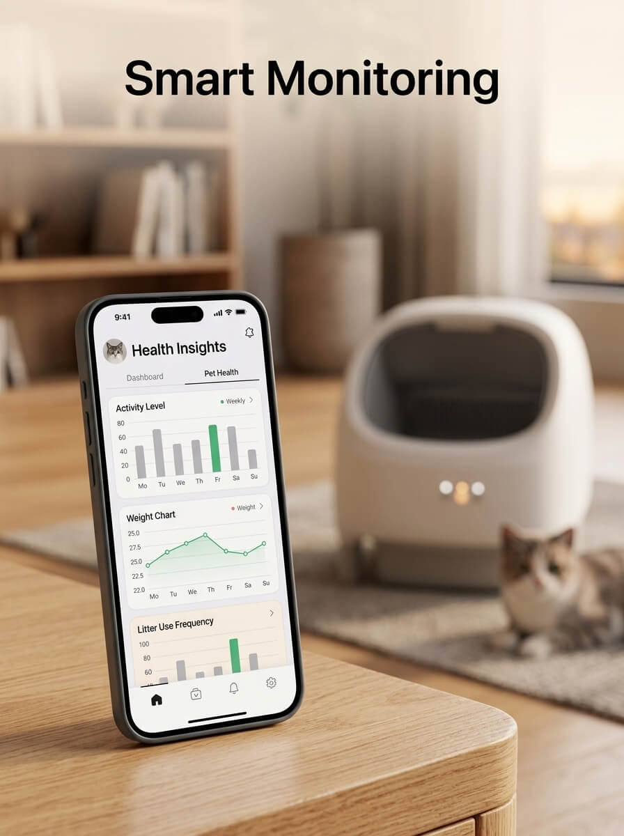 New Design Automatic Cat Litter Box APP Control Dual Safety Sensors Self Cleaning Litter Box Free Shipping Within the EU