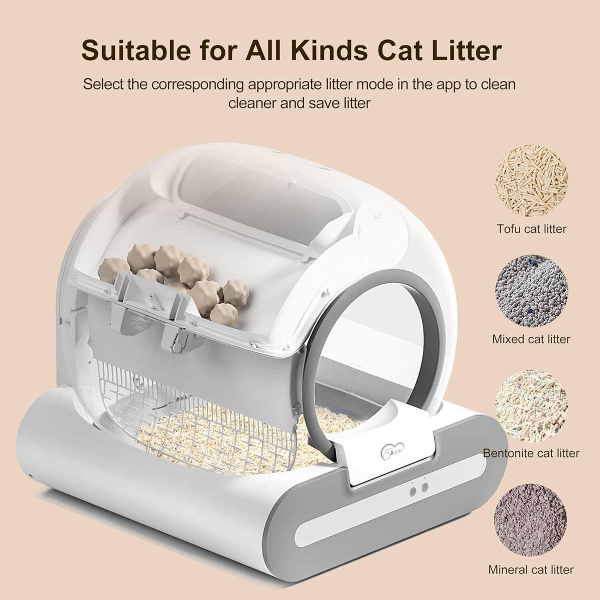 T1+ Automatic Self-Cleaning Cat Litter Box Auto Smart Litter Machine Odor Filter and safety sensors.