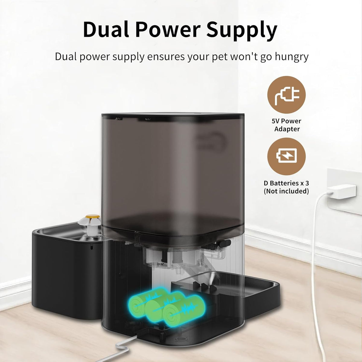 Wifi APP Control Voice Call Function 6L Dog Cat Food Dispenser Timed Pet Feeder Food and Water 2 in 1 Smart Automatic Pet Feeder