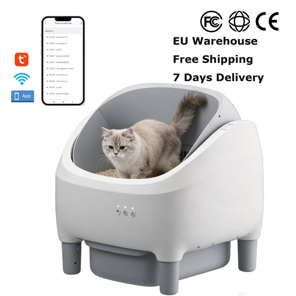 New Design Automatic Cat Litter Box APP Control Dual Safety Sensors Self Cleaning Litter Box Free Shipping Within the EU
