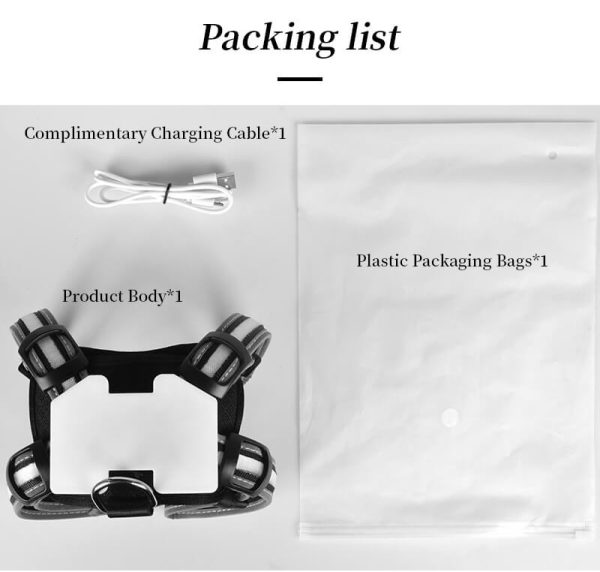 Luminous LED USB Charging Dog Walking Pet Harness - 图片 5
