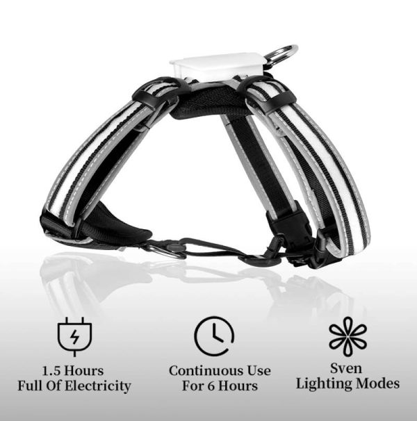 Luminous LED USB Charging Dog Walking Pet Harness